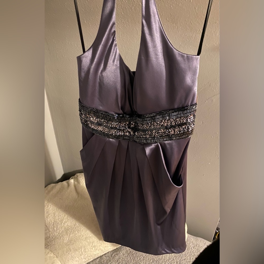 NEW❗️Gray Halter Satin Dress - Dressbarn